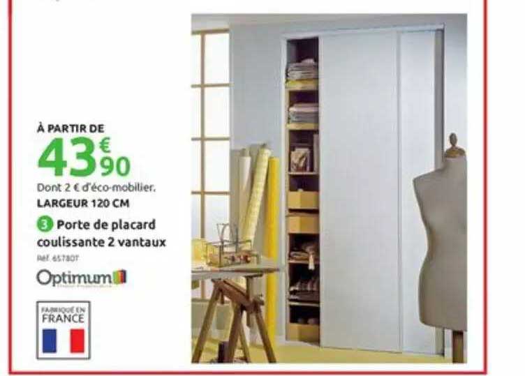 porte de placard coulissante 2 vantaux