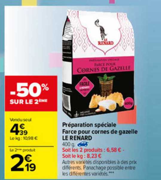 préparation spéciale farce pour cornes de gazelle le renard