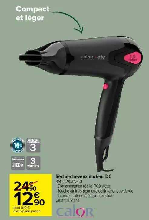 sèche-cheveux moteur dc calor