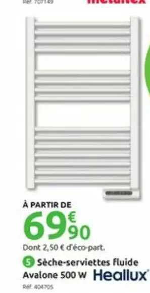 sèche-serviettes fluide  avalone 500 w heallux
