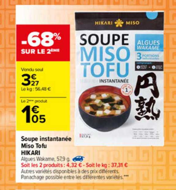 Soupe Instantanée Miso Tofu Hikari