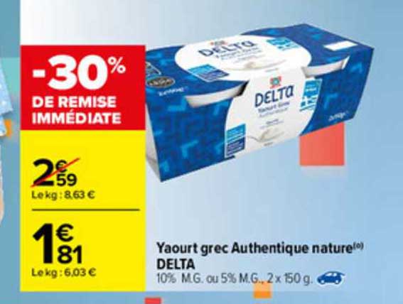 yaourt grec authentique nature delta