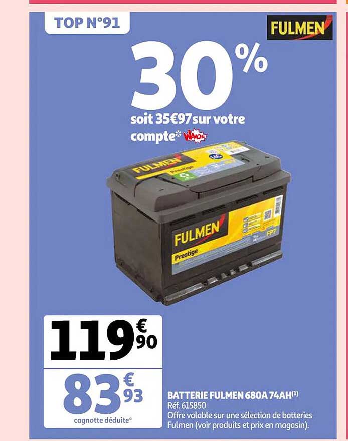 batterie fulmen 680a 74ah