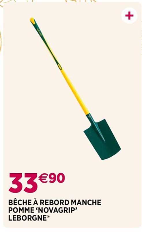 bêche à rebord manche pomme 'novagrip' leborgne