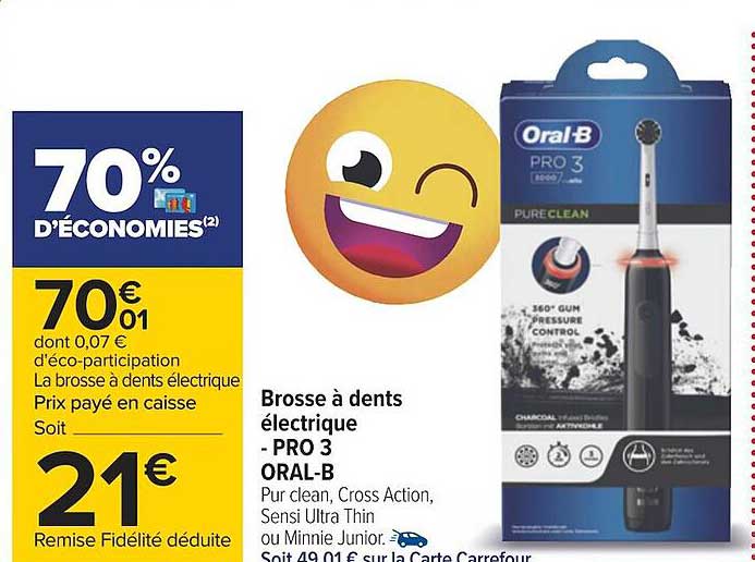 brosse à dents électrique - pro 3 oral-b