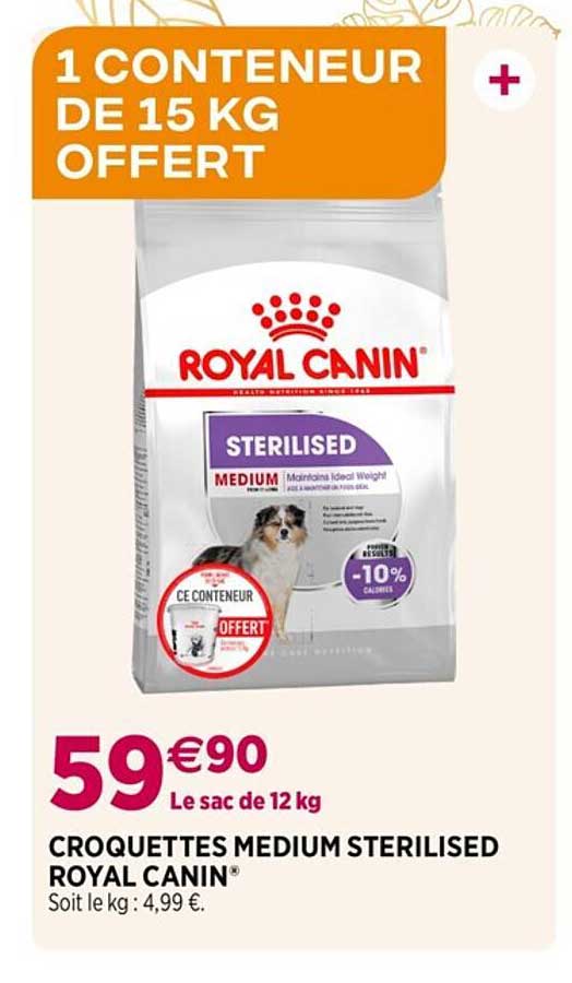 croquettes medium sterilised royal canin