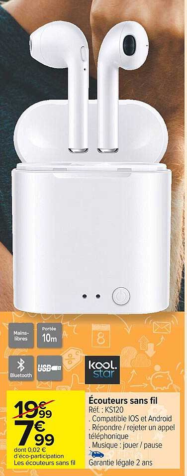 écouteurs sans fil kool star