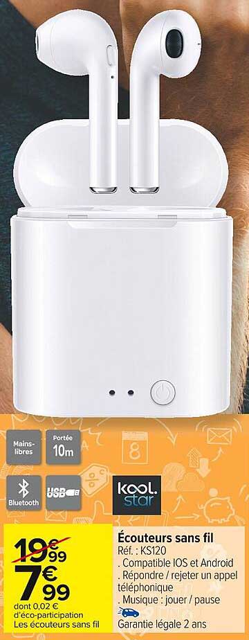 écouteurs sans fil kool star