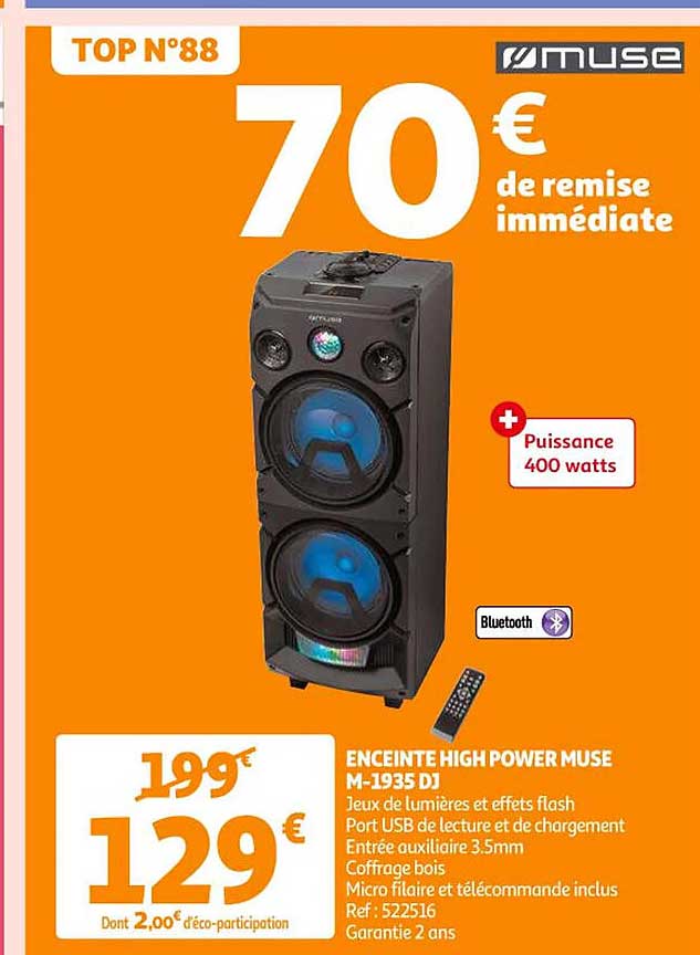 enceinte high power muse m-1935 dj