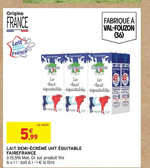 lait demi-écrémé uht équitable fairefrance