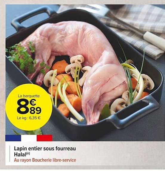 lapin entier sous fourreau halal