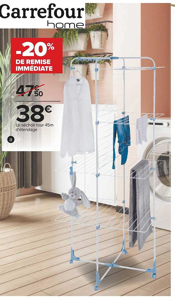 le séchoir tour 45 m d'étendage carrefour home