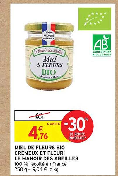 miel de fleurs bio crémeux et fleuri le manoir des abeilles