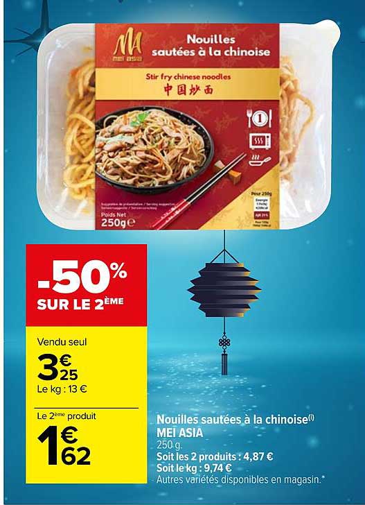 nouilles sautées à la chinoise mei asia
