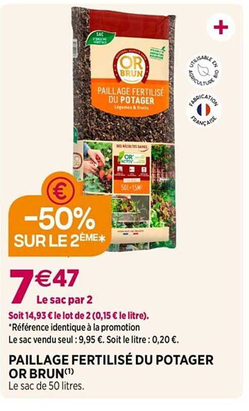 paillage fertilisé du potager or brun