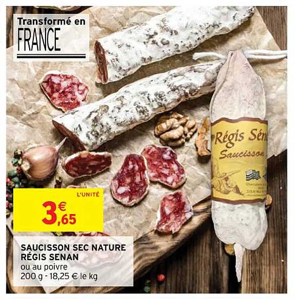 saucisson sec nature régis senan