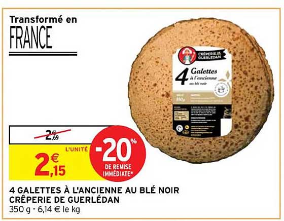 4 galettes à l'ancienne au blé noir crêperie de guerlédan
