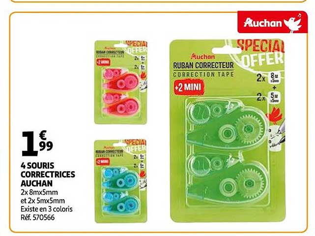 4 Souris Correctrices Auchan
