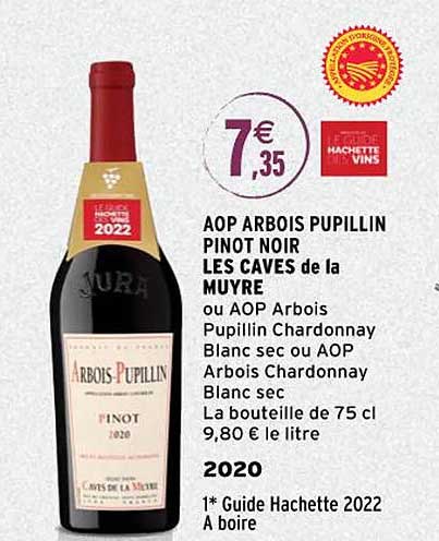 aop arbois pupillin pinot noir les caves de la muyre 2020