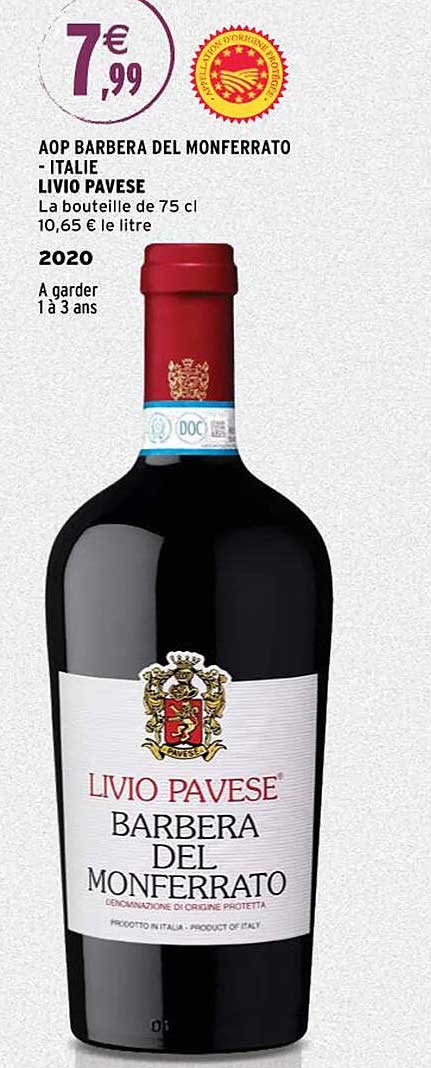 aop barbera del monferrato - italie livio pavese 2020