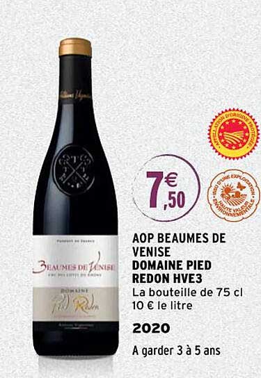 aop beaumes de venise domaine pied redon hve3 2020