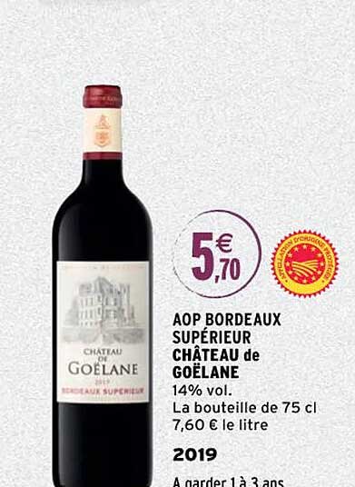 aop bordeaux supérieur château de goëlane 2019