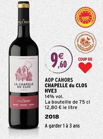 aop cahors chapelle du clos hve3 2018