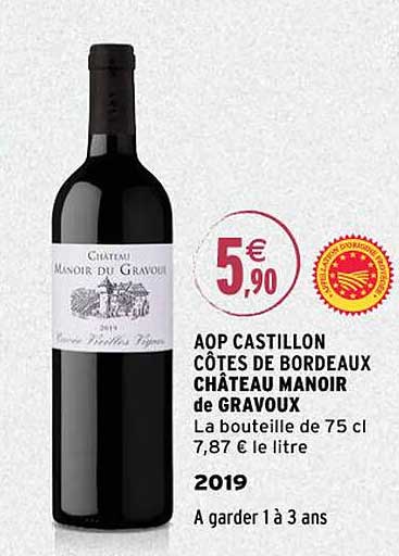 aop castillon côtes de bordeaux château manoir de gravoux 2019