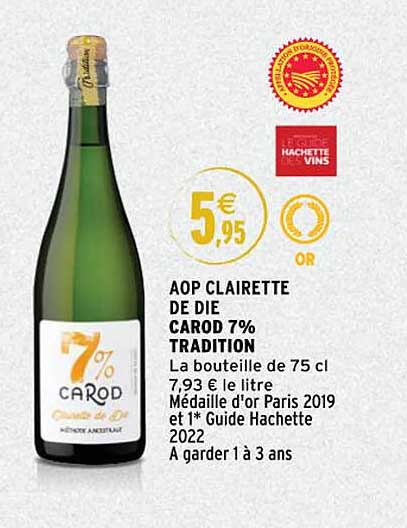 aop clairette de die carod 7% tradition