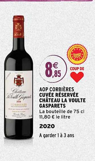 aop corbières cuvée réservée château la voulte gasparets 2020