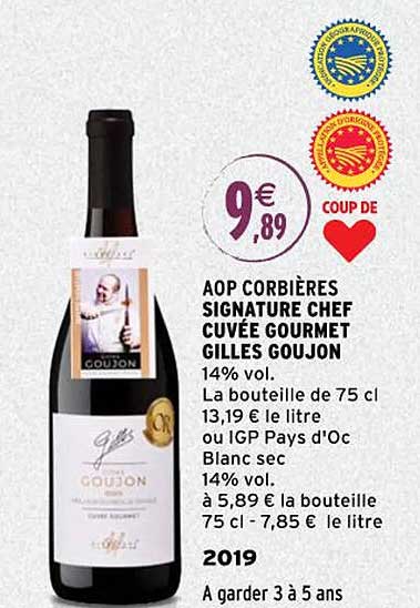 aop corbières signature chef cuvée gourmet gilles goujon 2019