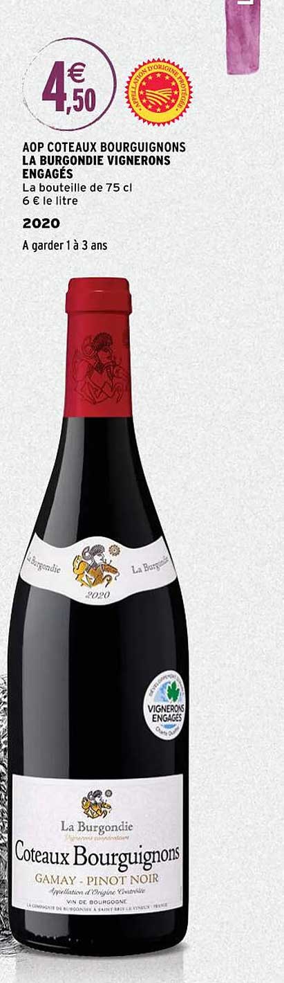 Aop Côteaux Bourguignons La Burgondie Vignerons Engagés 2020