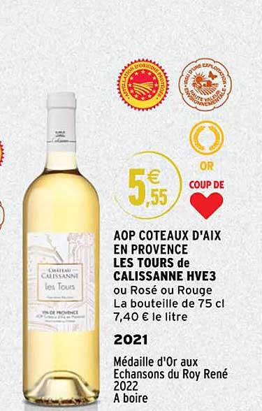 Aop Côteaux D'aix En Provence Les Tours De Calissanne Hve3 2021