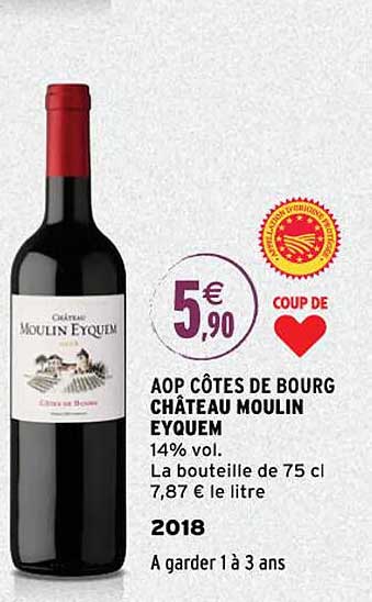 aop côtes de bourg château moulin eyquem 2018