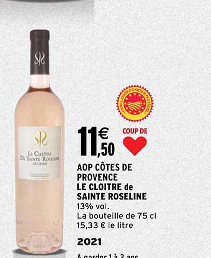 aop côtes de provence le cloitre de sainte roseline 2021