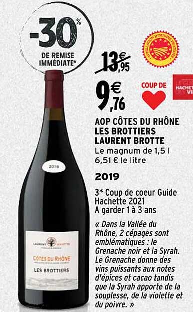 aop côtes du rhône les brottiers laurent brotte 2019