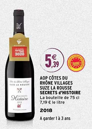aop côtes du rhône villages suze la rousse secrets d'histoire 2018