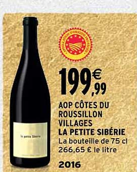 aop côtes du roussillon villages la petite sibérie 2016