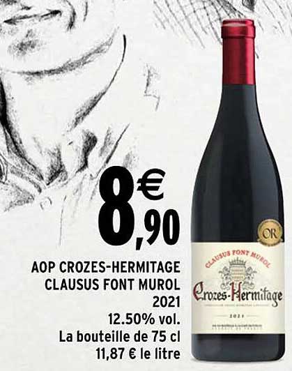 aop crozes-hermitage clausus font murol 2021 12.50% vol.