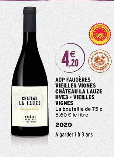 aop faugères vieilles vignes château la lauze hve3 - vieilles vignes 2020
