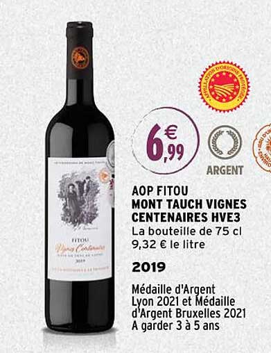 Aop Fitou Mont Tauch Vignes Centenaires Hve3 2019