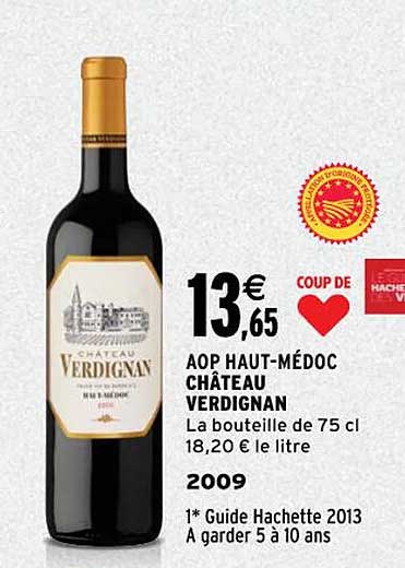 aop haut-médoc château verdignan 2009