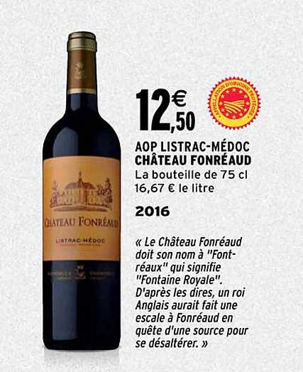 aop listrac-médoc château fonréaud 2016