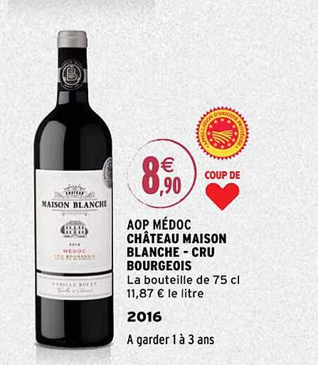 Aop Médoc Château Maison Blanche - Cru Bourgeois 2016