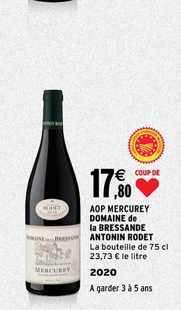 Aop Mercurey Domaine De La Bressande Antonin Rodet 2020