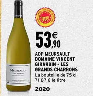 aop meursault domaine vincent girardin-les grands charrons 2020