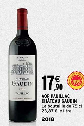 aop pauillac château gaudin 2018