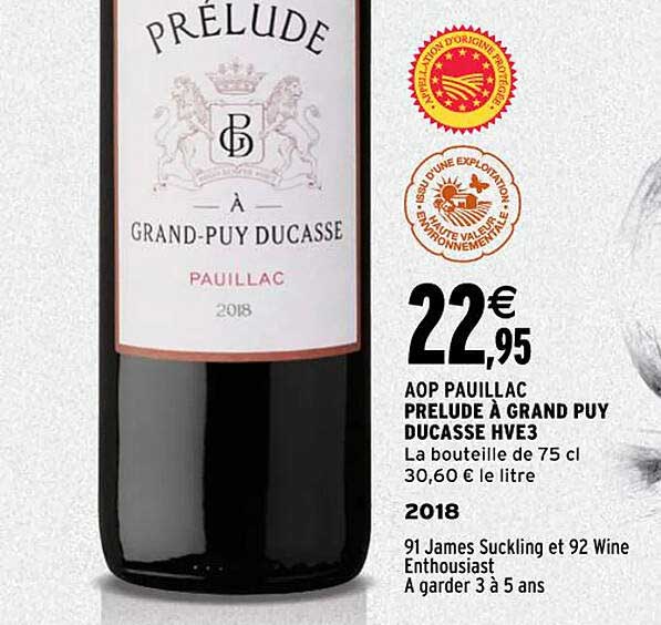 aop pauillac prelude à grand puy ducasse hve3 2018