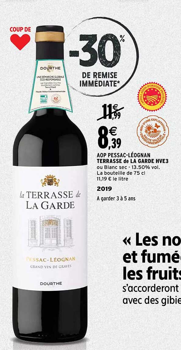 aop pessac-léognan terrasse de la garde hve3 2019