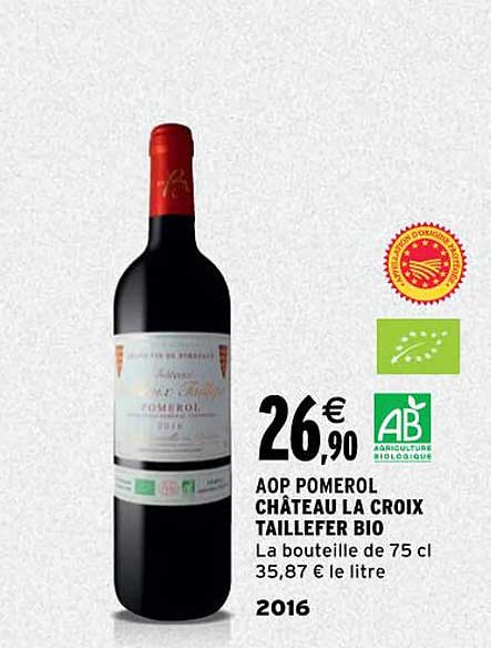 aop pomerol château la croix taillefer bio 2016